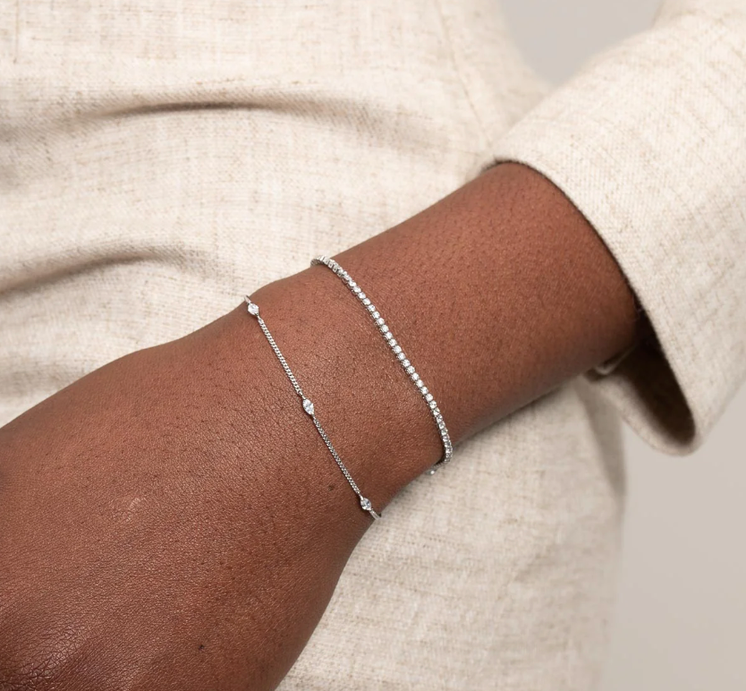 Astrid & Miyu - Pulsera Navette de Cristal en Plata