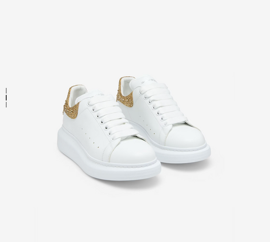 Women's Oversized Sneaker in White/Gold