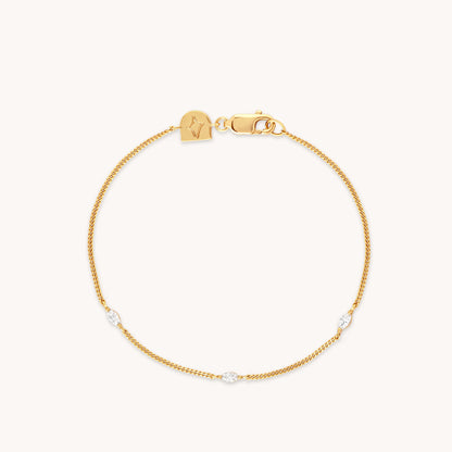 Astrid & Miyu - Crystal Gold Chain Bracelet