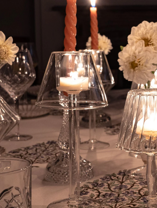 Candelabro De Cristal Con Diseño De Lámpara Transparente