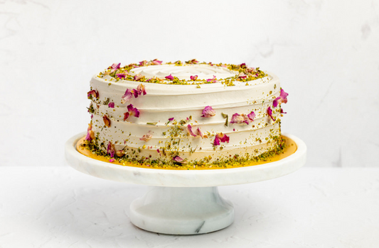 Pistachio and rose cake