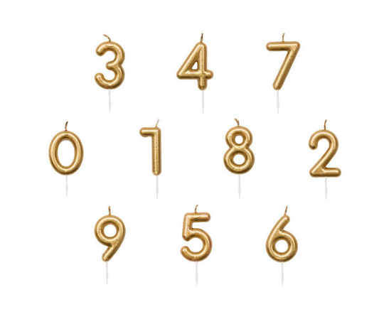 Gold number candle
