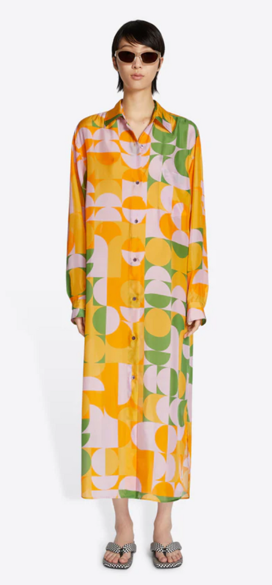 Silk shirt dress