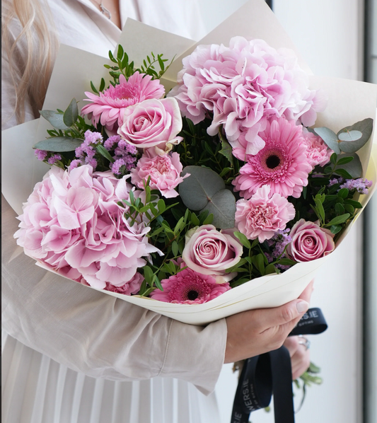 Pretty in Pink Hand Tied Bouquet