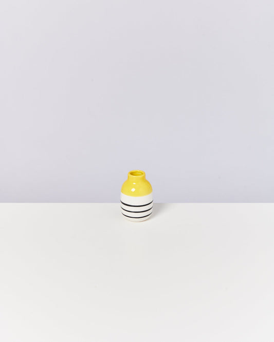 Nuno vase S - yellow black striped
